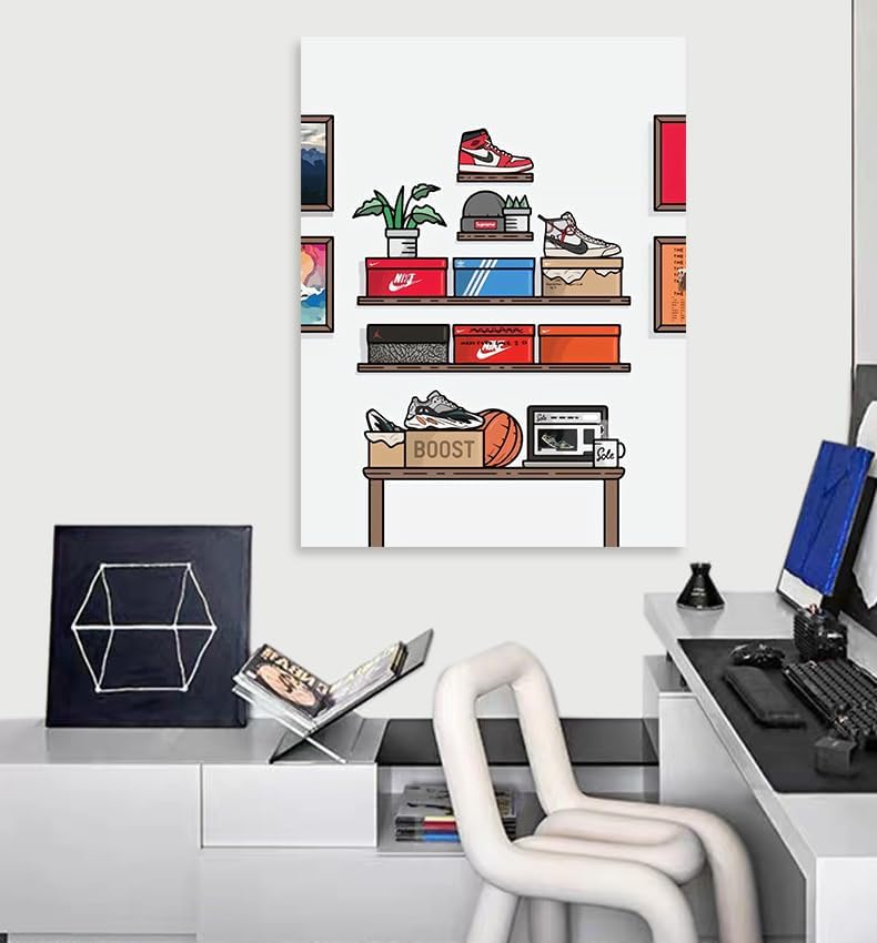 lixinxuyang – AJ Art Wall, póster de tenis – Decoración de habitación Hypebeast, póster de colección grande de zapatillas deportivas, póster de