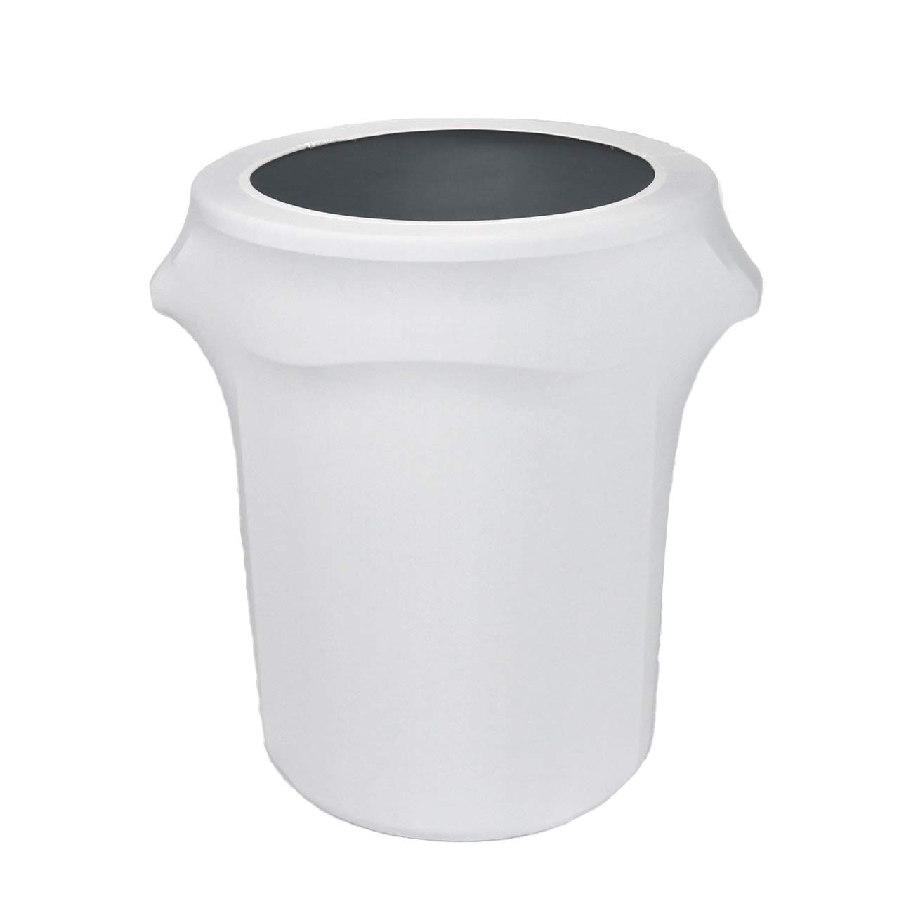 YOUR CHAIR COVERS – Cubierta de contenedor de basura ajustable de elastano elástico de 32 galones – Blanco