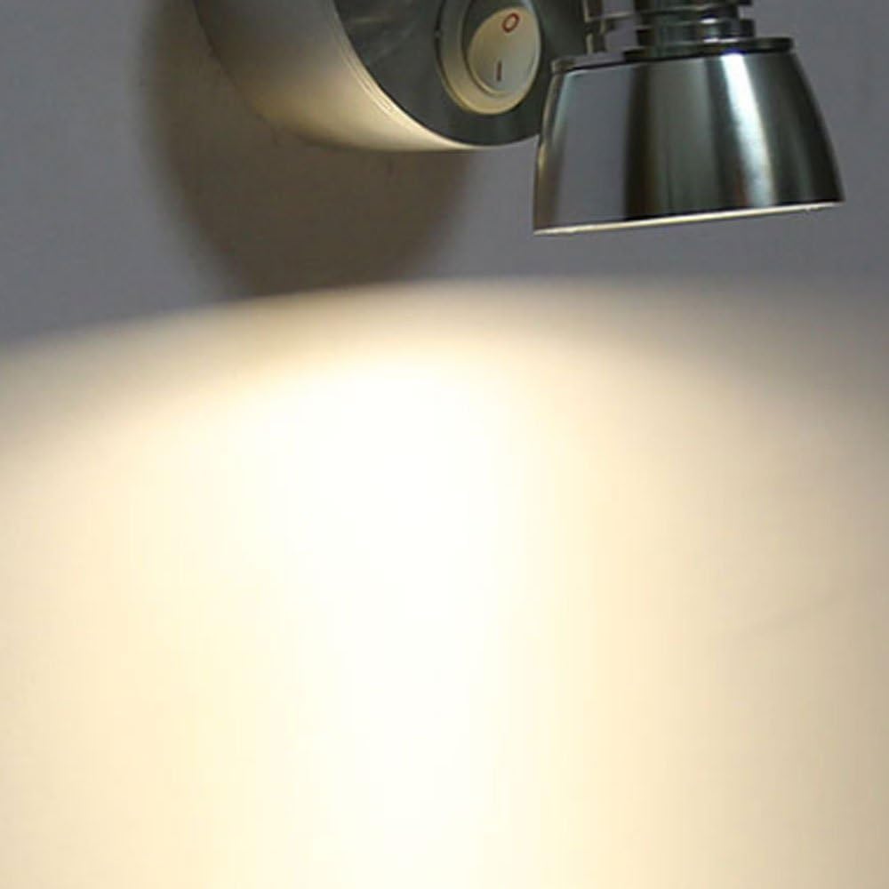 Luz de lectura automática de metal para cama  12 V ajustable direccional luz de noche segura para niños  Luz LED de libro cepillada conmutada 3 W