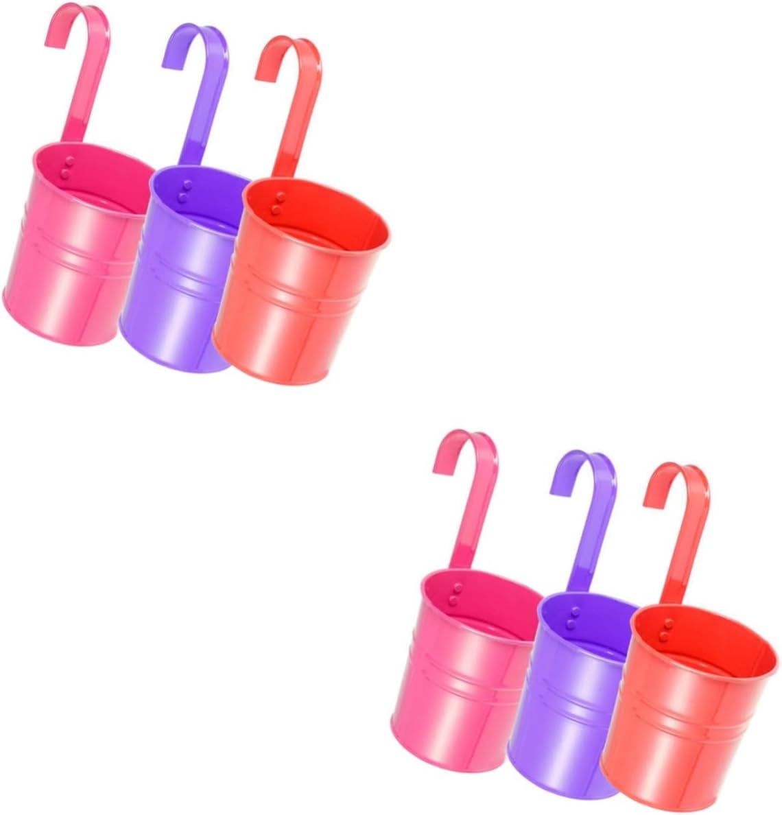 Yardwe 6 piezas de suculentas galvanizadas decoración interior plantas colgantes para plantas al aire libre colgar en la pared macetas colgantes de