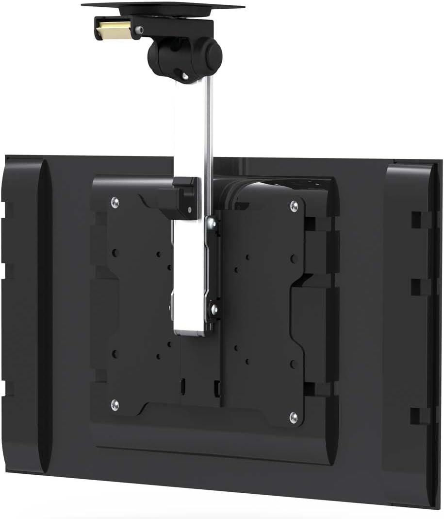 InstallerParts Soporte de techo plegable para TV  para pantalla plana de 17 a 37 pulgadas y monitor de hasta 44 libras, ángulo abatible y giratorio