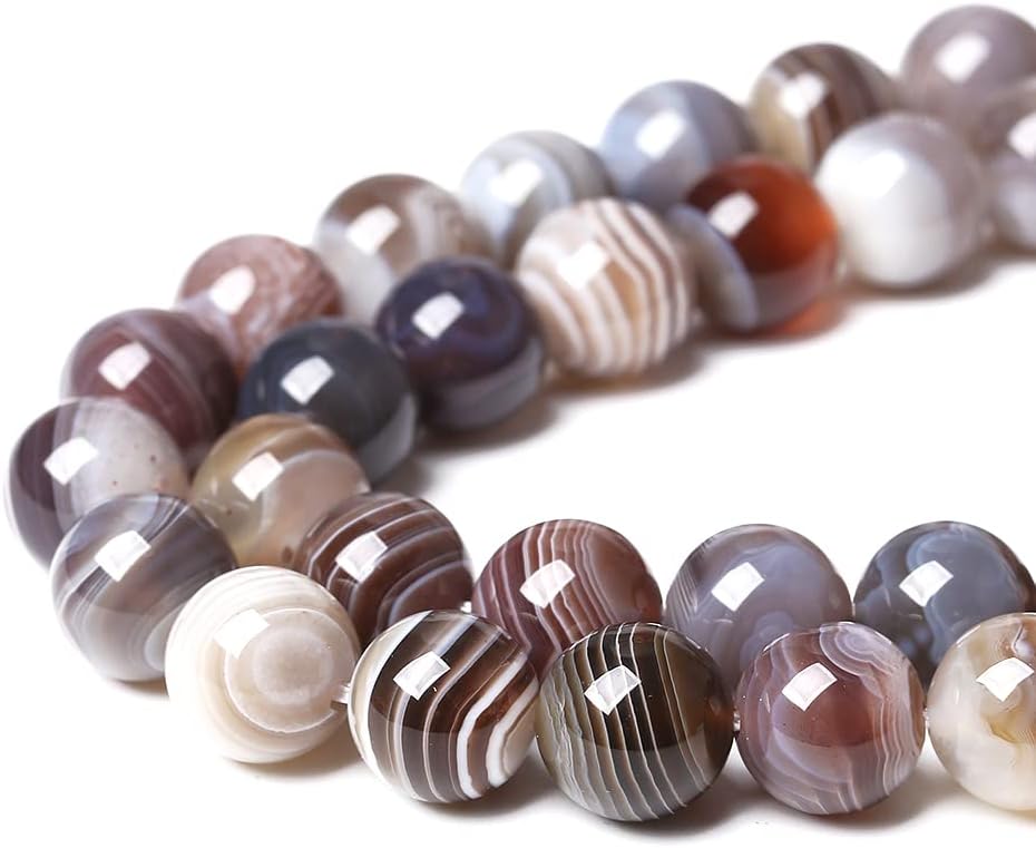 46 cuentas AAA de ágata Sardonyx natural de Botswana de 0.315 in para la fabricación de joyas, piedra energética de cristal curativo, para hacer