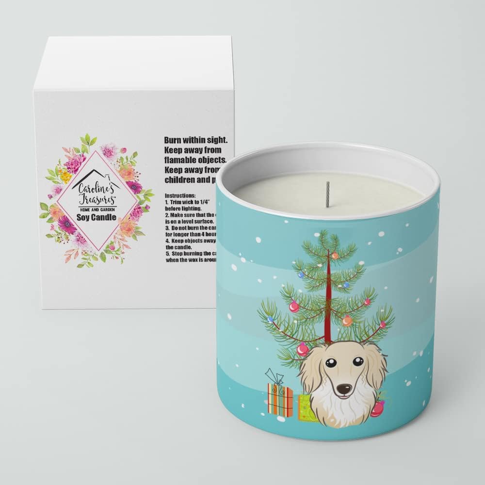 Caroline’s Treasures BB1584CDL – Vela decorativa de soja para árbol de Navidad y pelo largo, 10 onzas, cera de soja natural, aceite esencial,