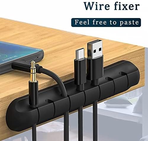 Soporte de gestión de cables de escritorio con 7 agujeros simple multifuncional adecuado para escritorio o mesita de noche