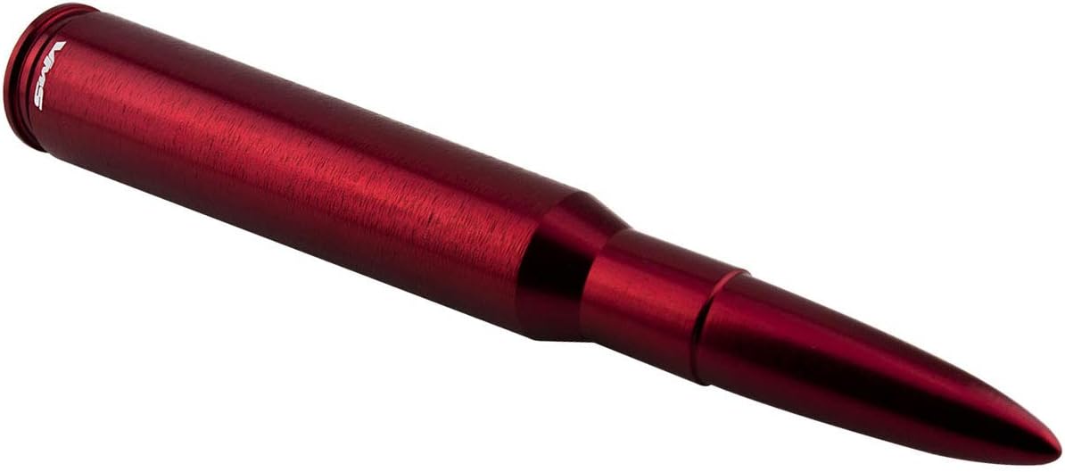 VMS Racing Antena de bala anodizada roja calibre 50, calibre pesado, mecanizado CNC, de aluminio, compatible con CHEVY SILVERADO 1500 2500 3500
