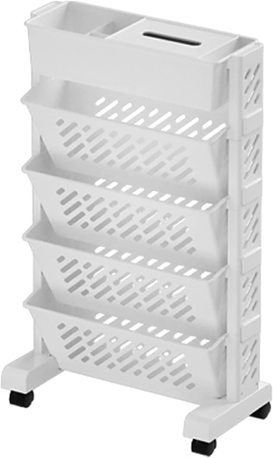 Saluaqui Estantería movible de gran capacidad, giratoria, extraíble, de plástico, práctica estantería de organización rodante para niños, niños,
