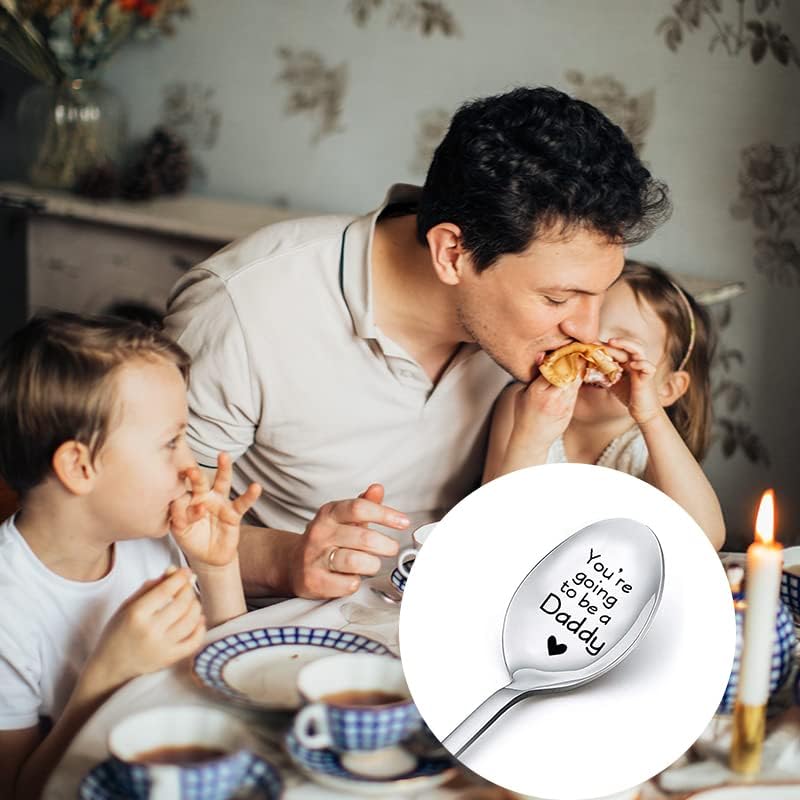Regalos de anuncio de embarazo, cuchara para papá, para ser esposo, regalos de esposa, regalos de revelación de bebé, regalos para esposo, regalos