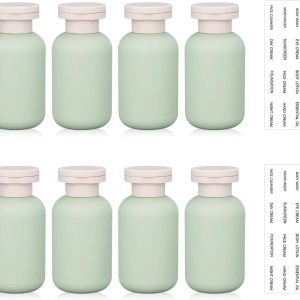 Botellas de champú de viaje pequeñas de plástico de 3.4 onzas, botellas recargables con tapa abatible para artículos de tocador, botellas de champú Botellas de champú de viaje pequeñas de plástico de 3.4 onzas, botellas recargables con tapa abatible para artículos de tocador, botellas de champú