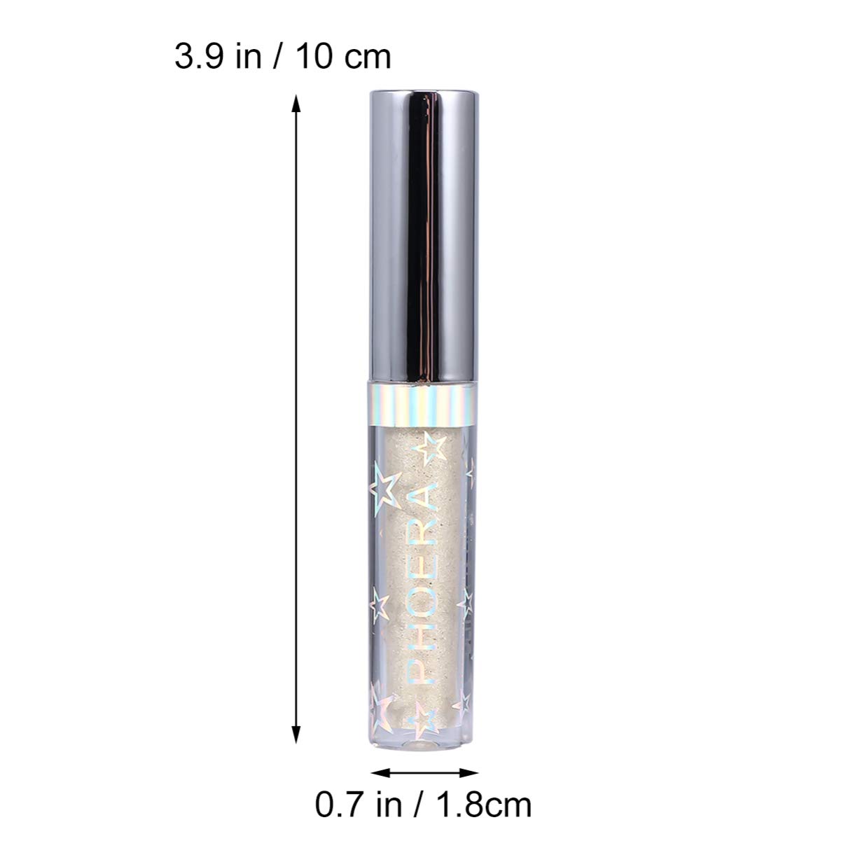 Lurrose Sombra de ojos con purpurina de metal pesado, luces hipnóticas, delineador de ojos con purpurina líquida, color blanco cremoso, de larga