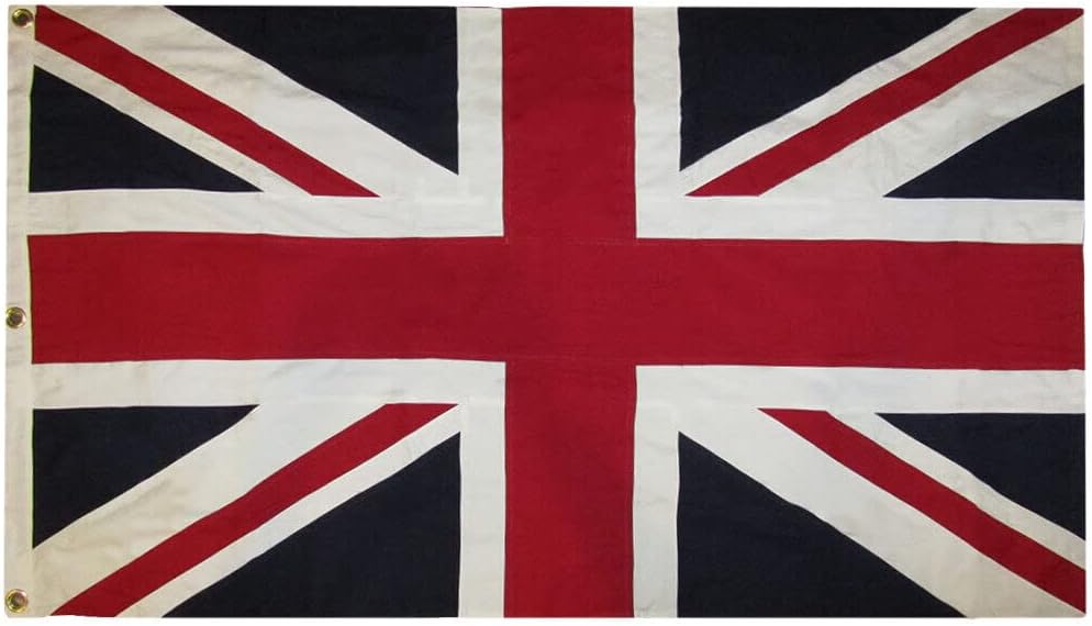 Premium 3×5 Embroidered Kingdom UK England Britain 100% Cotton Flag 3’x5′