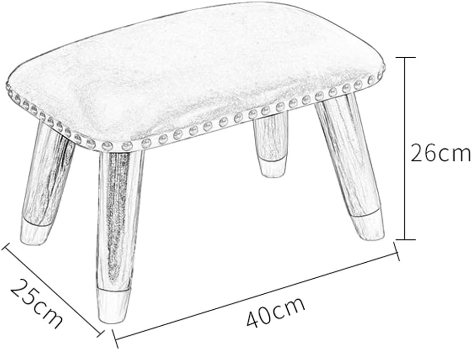 AVLUZ Taburete otomano pequeño, taburete tapizado de cuero, reposapiés antideslizante, taburete cambiador de zapatos para sala de estar, entrada,