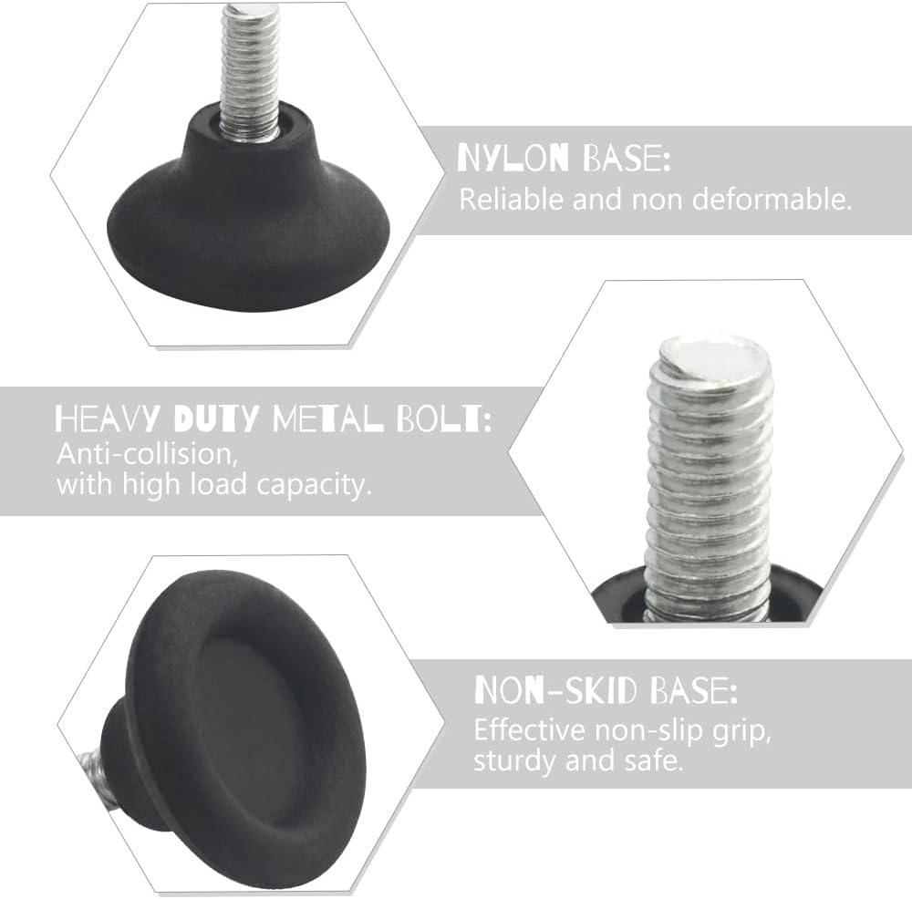 WMYCONGCONG 32 patas niveladoras de tornillo, nivelador de mesa ajustable, patas de nivelación de muebles, patas de nivelación ajustables para mesa,