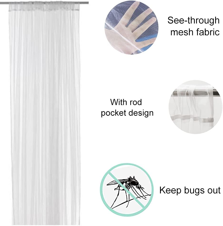 Cortinas de malla para porche, patio, toldo, jardín, cortinas de tul transparente para exteriores, red de decoración para fiestas, bodas, arcos y