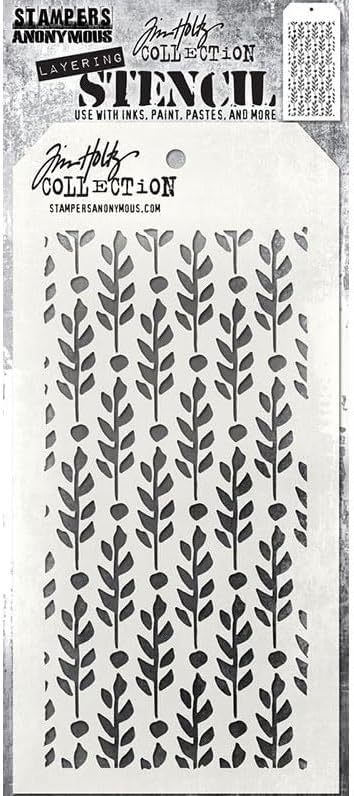 Plantillas Tim Holtz – Hojas de bayas, centelleantes y palos – 3 artículos