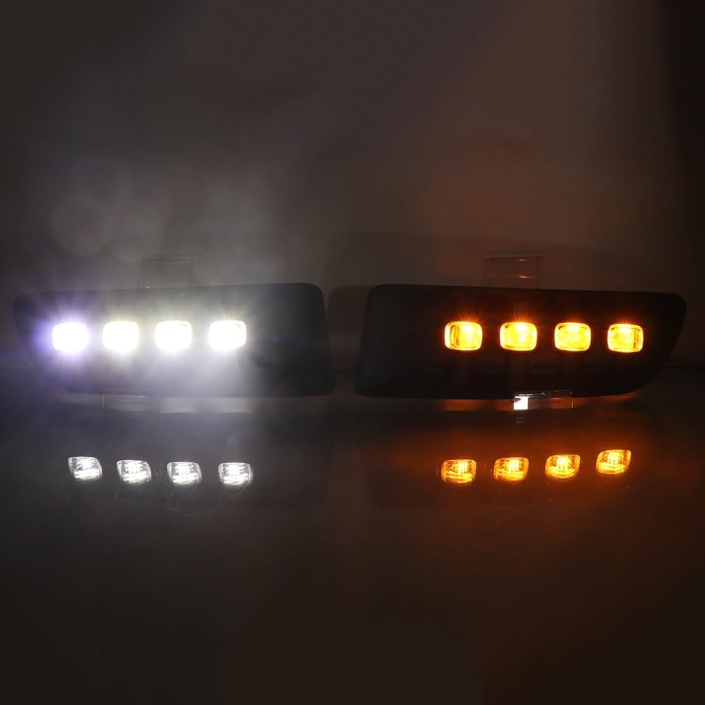 Luz antiniebla LED para automóvil compatible con Toyota Prado 120 Land cruiser FJ120 LC120 2003-2009 12V LED Daylights amarillo señal de giro DRL