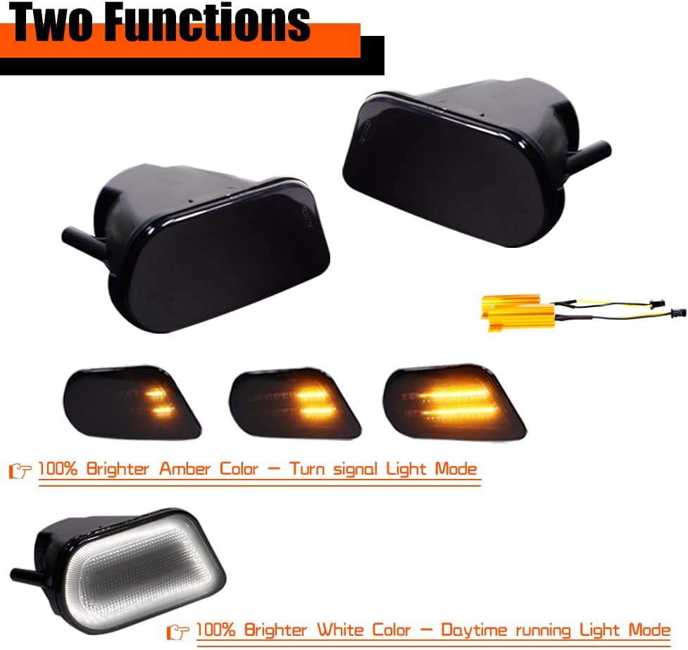 Compatible con 1998 1999 2000 2001 2002 Pontiac Firebird Trans Am parachoques delantero esquina señal de giro y luces de marcador laterales 2 en 1
