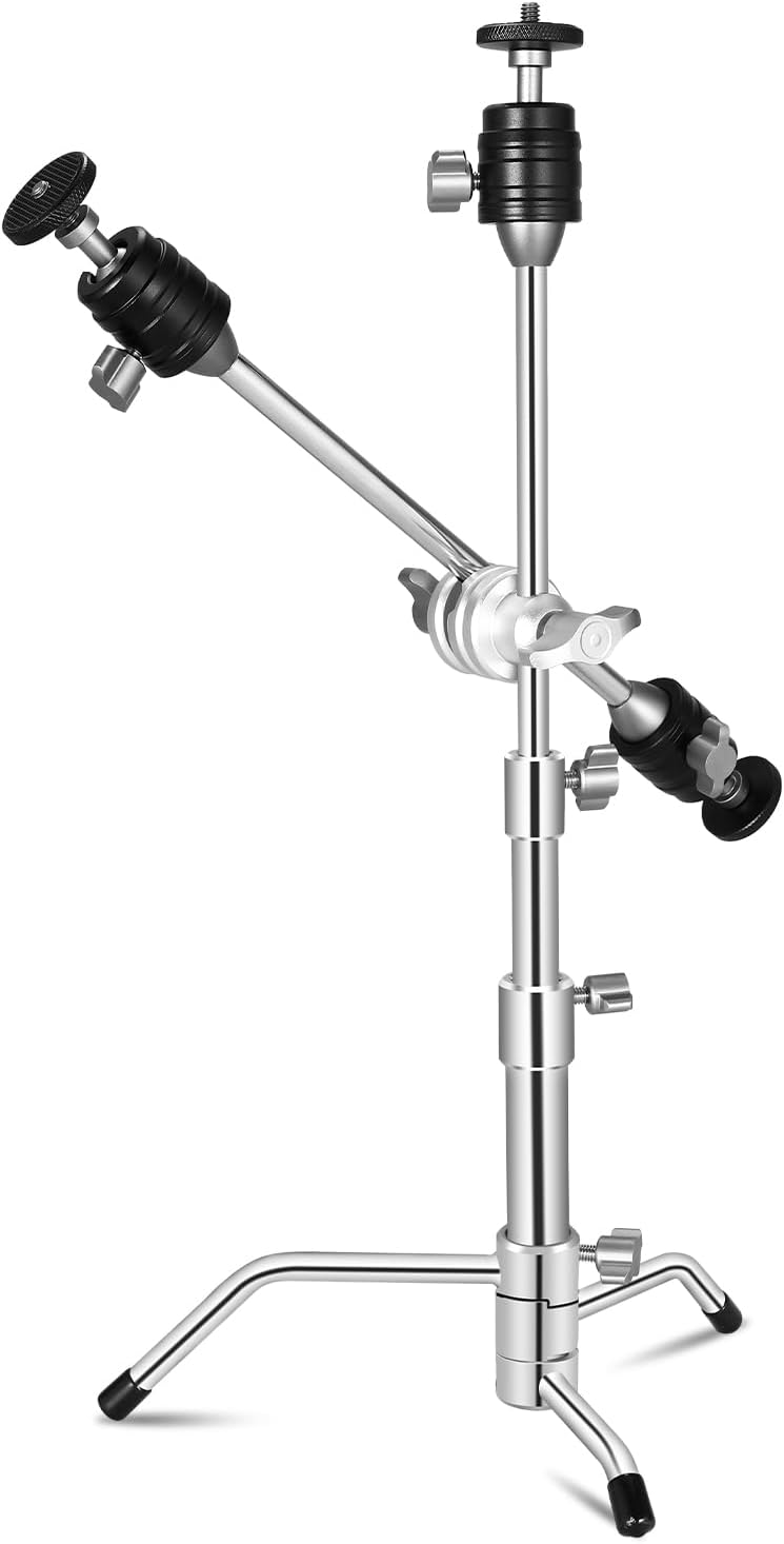 Supon 20.8″53cm Mini Pocket C Stand All-Metal Ajustable Century Stand Trípode Stand con brazo brazo brazo de 13 pulgadas, cabeza de bola 3 y pierna