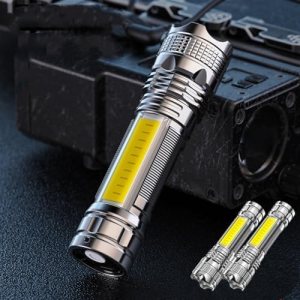Uscallm 2PCS LED Flashlight, 100000 Lumens Super Bright Flashlight, Zoomable, USB Rechargeable Flashlight with 4 Lighting Modes, IPX6 Water-Proof Uscallm 2PCS LED Flashlight, 100000 Lumens Super Bright Flashlight, Zoomable, USB Rechargeable Flashlight with 4 Lighting Modes, IPX6 Water-Proof