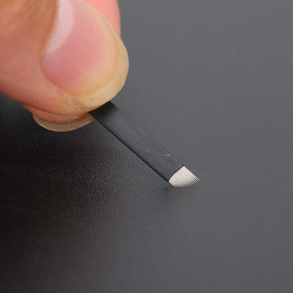 50 agujas de tatuaje para cejas de 6 tipos, microcuchillas para cejas, cuchillas de tatuaje finas, hojas permanentes de maquillaje de 0.007in (21