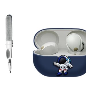 3 en 1 Funda compatible con Sony WF-1000XM5 con llavero, silicona suave, lindo anime, astronauta, a prueba de golpes, funda protectora con kit de 3 en 1 Funda compatible con Sony WF-1000XM5 con llavero, silicona suave, lindo anime, astronauta, a prueba de golpes, funda protectora con kit de