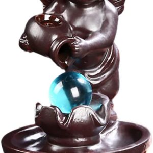 Yardwe Angel Backflow Quemador de incienso Quemador de incienso Tazón de cerámica de escritorio Yardwe Angel Backflow Quemador de incienso Quemador de incienso Tazón de cerámica de escritorio