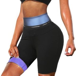 SLMLEES – Pantalones cortos de sauna para mujer, pantalones de compresión de cintura alta, adelgazantes, térmicos, para entrenamiento, elásticos, SLMLEES – Pantalones cortos de sauna para mujer, pantalones de compresión de cintura alta, adelgazantes, térmicos, para entrenamiento, elásticos,