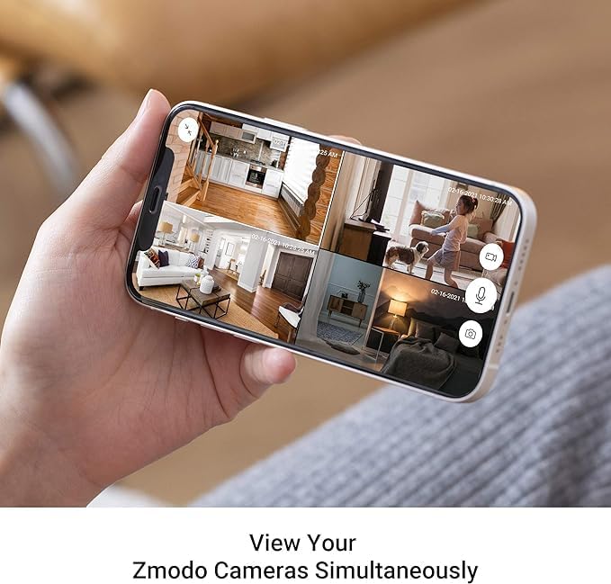 Zmodo Cámaras para seguridad en el hogar (paquete de cámaras para interiores y exteriores), 1080p HD, cámara IP inalámbrica WiFi, detección de