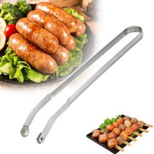 BBQ Sausage Turning Tongs, 2024 New Stainless Steel BBQ Kitchen Tongs for Cooking, Long Handle BBQ Grill Tongs, Grill Flipping Tongs for Turning BBQ Sausage Turning Tongs, 2024 New Stainless Steel BBQ Kitchen Tongs for Cooking, Long Handle BBQ Grill Tongs, Grill Flipping Tongs for Turning
