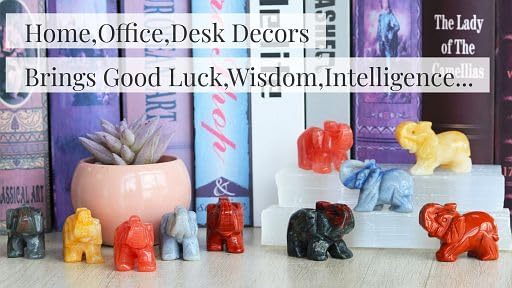 YATOJUZI Decoración de elefante de jade amarillo de 2 pulgadas, bonita piedra natural pulida tallada a mano, escultura grande, figuritas de estatua