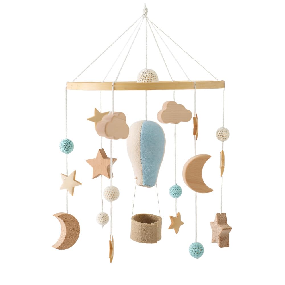 Móvil para cuna de bebé para niños y niñas  Campana de cama bohemia para guardería  Juguetes tejidos de ganchillo con globos de aire caliente