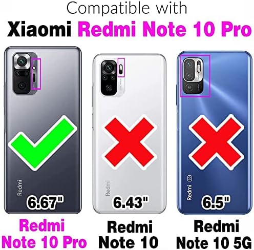 Jeylly Funda para Redmi Note 10 Pro, Redmi Note 10 Pro Max con protector de pantalla de vidrio templado, resistente a prueba de golpes 360