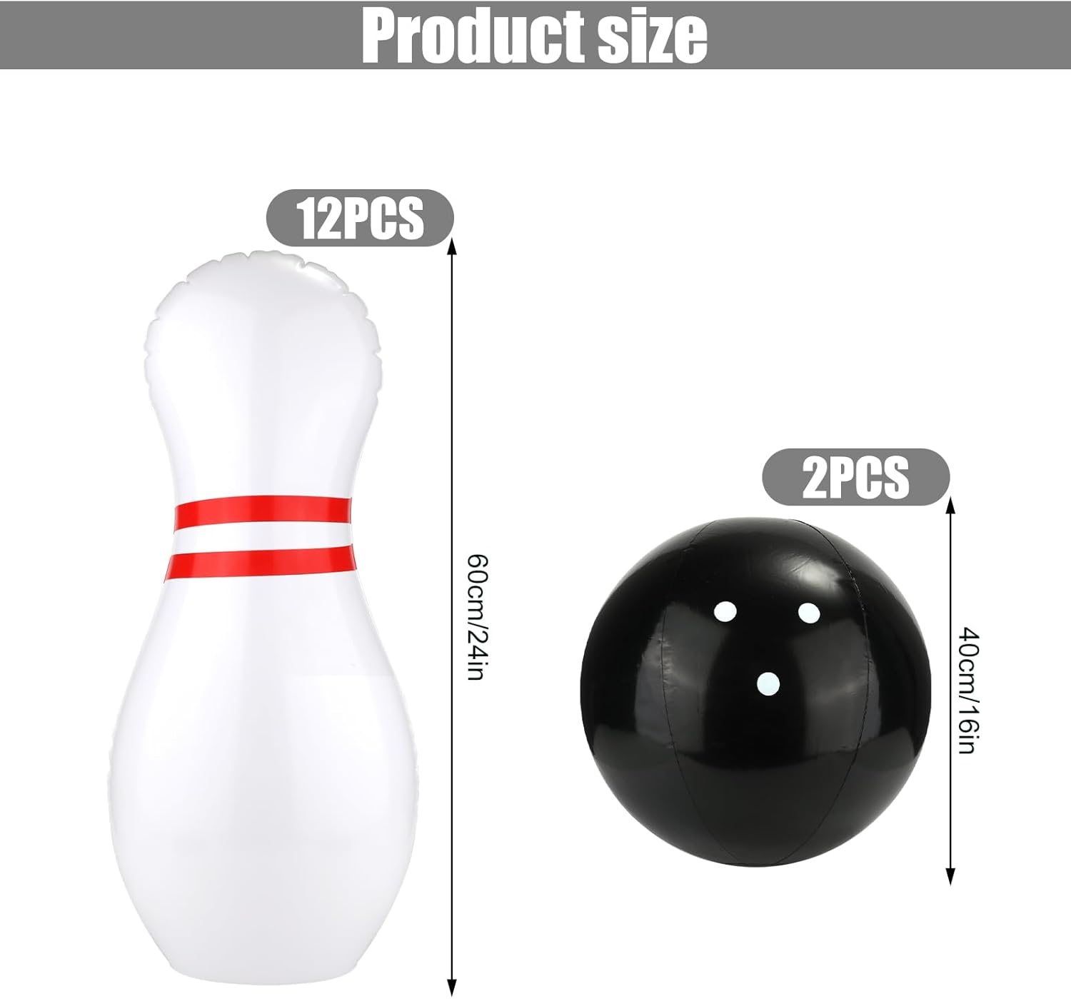 Juego de bolos para niños, gigante inflable para exteriores, 12 pines de bolos y 2 bolas portátiles para interiores o exteriores, juego de bolos