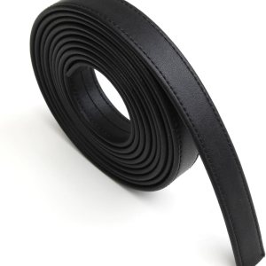 lalatia Correas de cuero sintético cosidas para manualidades, tiras de cuero con costuras de 0.6 pulgadas de ancho, 2 yardas de largo, color negro lalatia Correas de cuero sintético cosidas para manualidades, tiras de cuero con costuras de 0.6 pulgadas de ancho, 2 yardas de largo, color negro