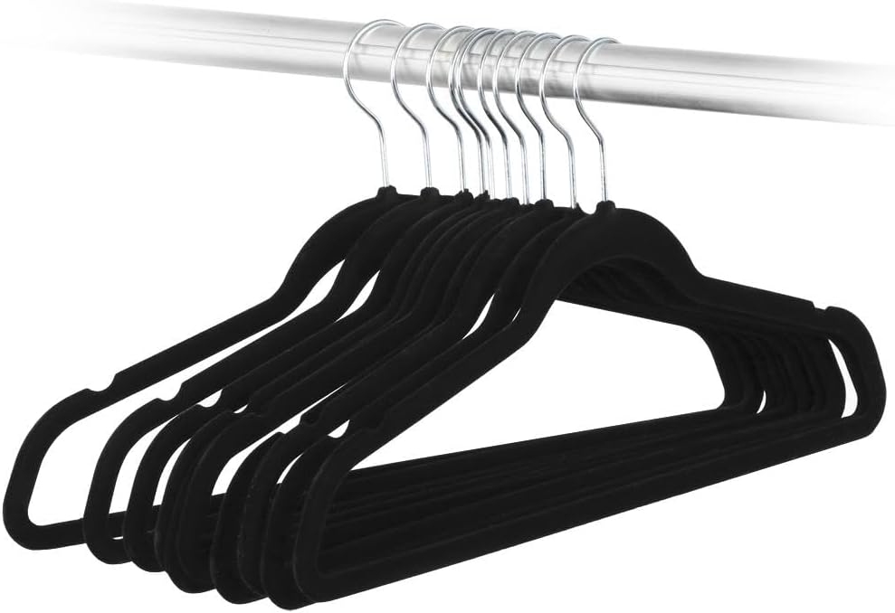 Yaheetech Perchas de terciopelo antideslizantes  Perchas de terciopelo resistentes  Perchas de ropa para ahorrar espacio con gancho giratorio de