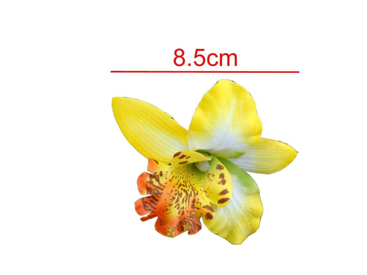 10 pinzas para el pelo de flores de gasa para mujer, diseño de mariposa, orquídea, cocodrilo, accesorios de boda, decoración de eventos de boda