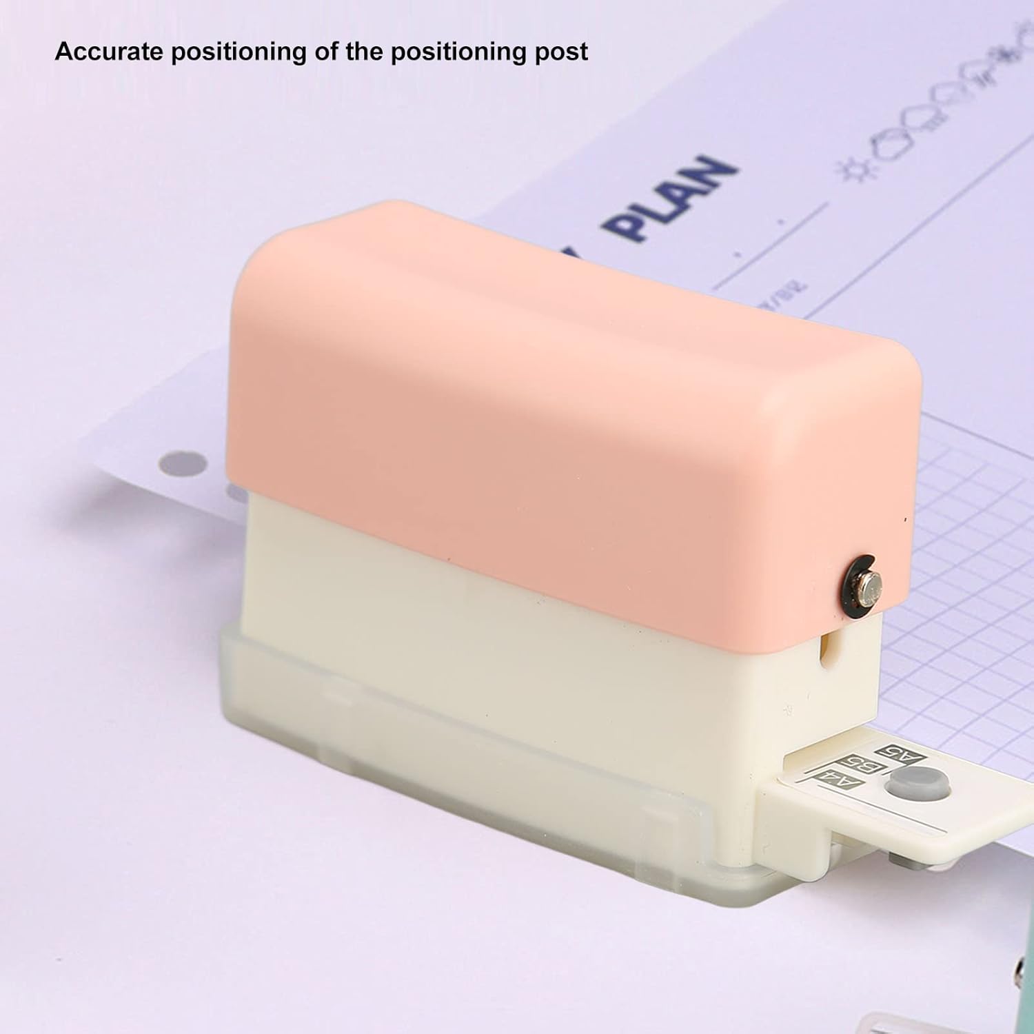 Perforadora de agujero, bonito estilo pequeño, mini perforadora portátil para manualidades de papel, planificadores y carpetas (rosa)