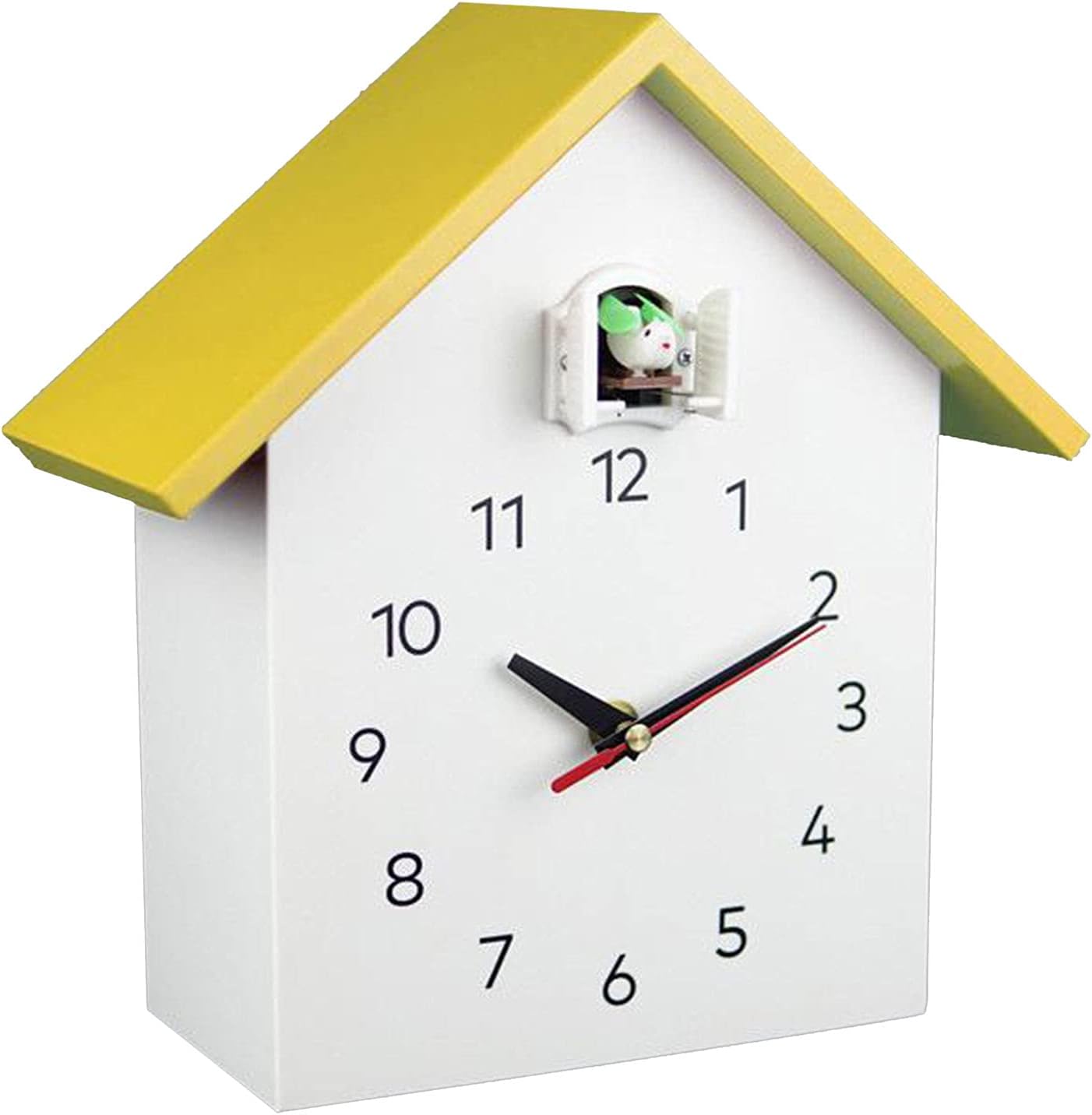Elegante reloj de pared de cuco, movimiento silencioso, diseño minimalista y moderno, reloj de doble uso para dormitorio de niños, sala de estar,