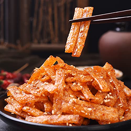 YUYONGTANG 18gFeiwang Hunan tiras picantes 8090 aperitivos nostálgicos tiras picantes rebanadas picantes piel picante, tiras largas de ginseng seda