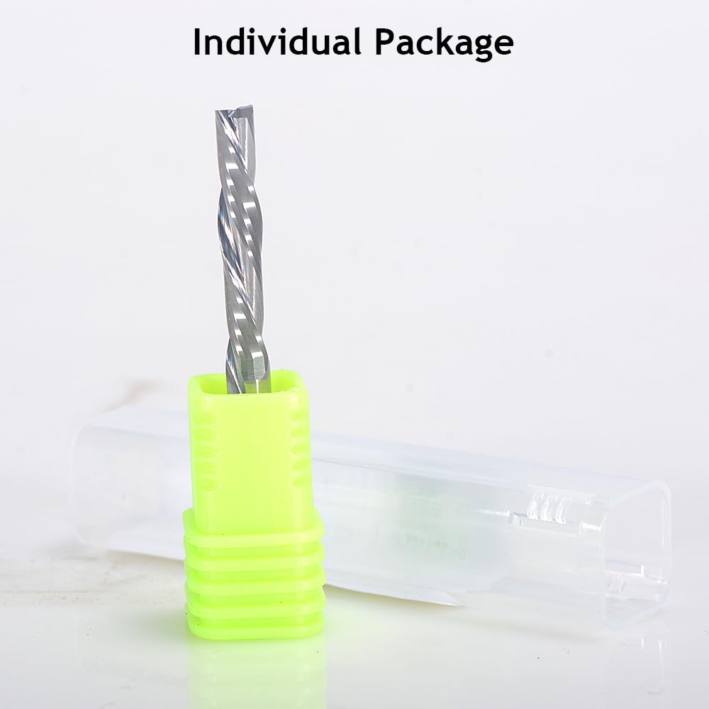 Hozly Broca de corte descendente de 18 pulgadas, corte hacia abajo, espiral, fresadora CNC, fresadora de carburo de tungsteno, juego de 2 unidades