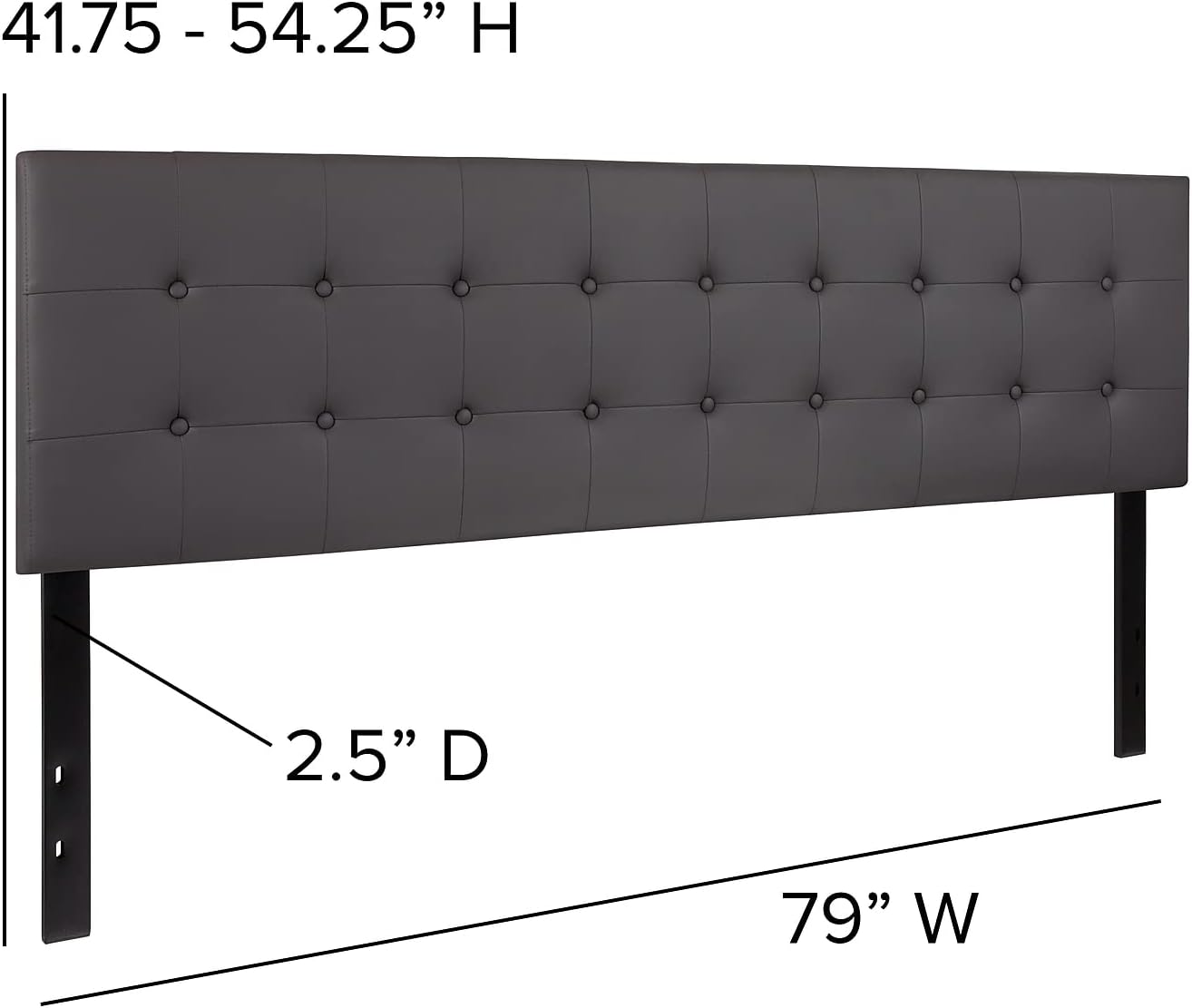 Flash Furniture Bedford – Cabecero de cama doble tapizado con ribete de uñas en tela beige