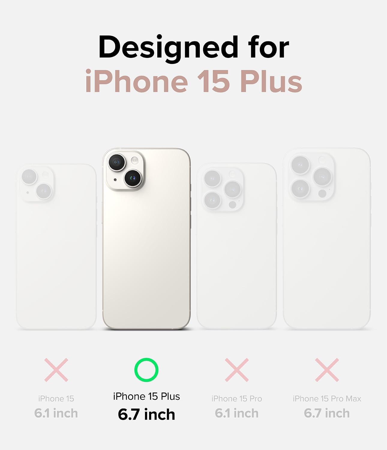 Ringke Air – Funda compatible con iPhone 15 Plus, delgada, transparente, flexible, ligera, delgada para mujeres, hombres, transparente