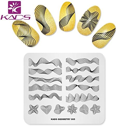 KADS 5 unidsset plantilla de uñas arte plantilla decoración herramienta geometría diseñador estilo imagen placa