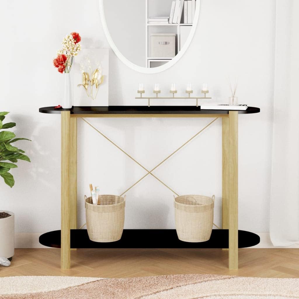 Mesa consola moderna con estante de almacenamiento, mesa auxiliar para sofá, mesa de entrada para sala de estar, pasillo, entrada, 43.3 x 15 x 29.5