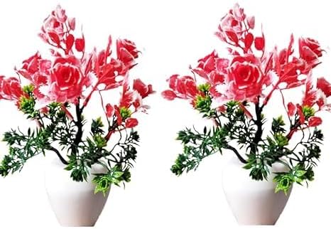 Bonsái artificial para decoración de oficina en casa (tamaño pequeño), juego de 2