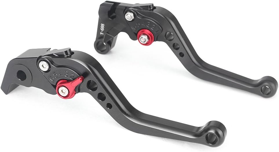 GZYF Palancas de embrague de freno cortopara Yamaha YZF R6 2005-2011YZF R1 2004-2008 negro y rojo