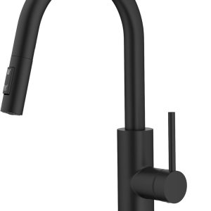 KRAUS Oletto – Grifo de cocina monomando extraíble con instalación de montaje superior QuickDock, en negro mate, KPF-2620MB KRAUS Oletto – Grifo de cocina monomando extraíble con instalación de montaje superior QuickDock, en negro mate, KPF-2620MB