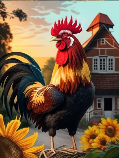 Rompecabezas para adultos, 100 piezas, rompecabezas de madera, rompecabezas de gallo, girasol, juego de rompecabezas grande, obra de arte para
