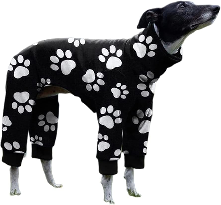 Cnkwei Pijama de perro mediano y grande con estampado de pata de perro