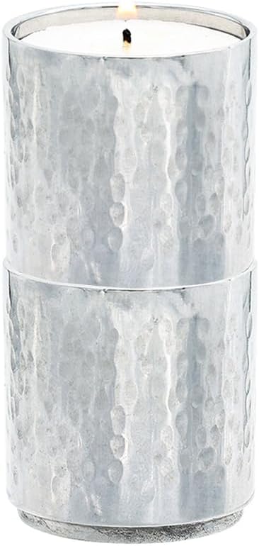 Yair Emanuel – Juego de portavelas modular apilable  Portavelas para velas de Shabat, arte moderno de Judaica (par, martillado CSA-S2-1)
