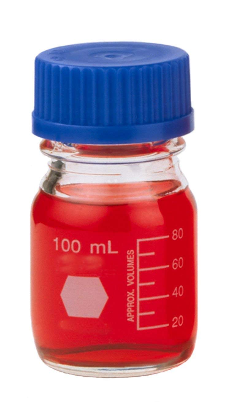 Chiloskit 3.4 fl oz 8.5 fl oz 16.9 fl oz 33.8 fl oz Botella de reactivo de vidrio de borosilicato Botellas de almacenamiento de medios de vidrio con